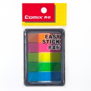 齐心 D7012 荧光膜抽取式标签 44*12mm 5条全色告示贴